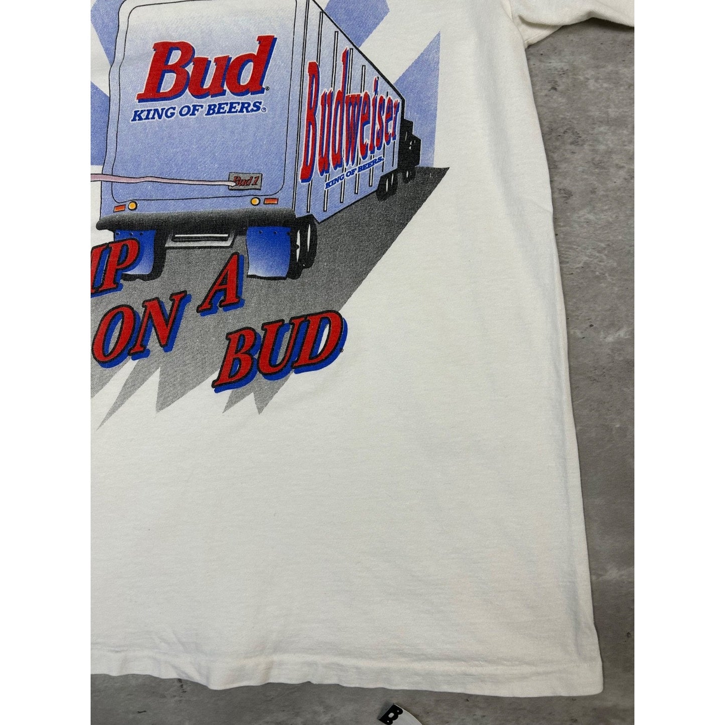 Vintage 1995 Budweiser Jump On A Bud Beer Promo Graphic T-Shirt Size XL