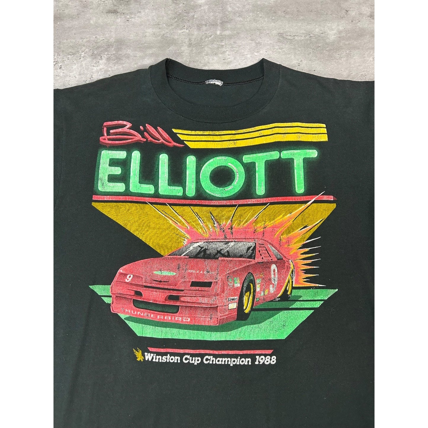 Vintage 1988 Bill Elliott #9 Nascar Winston Cup Champion Graphic T-Shirt Size XL