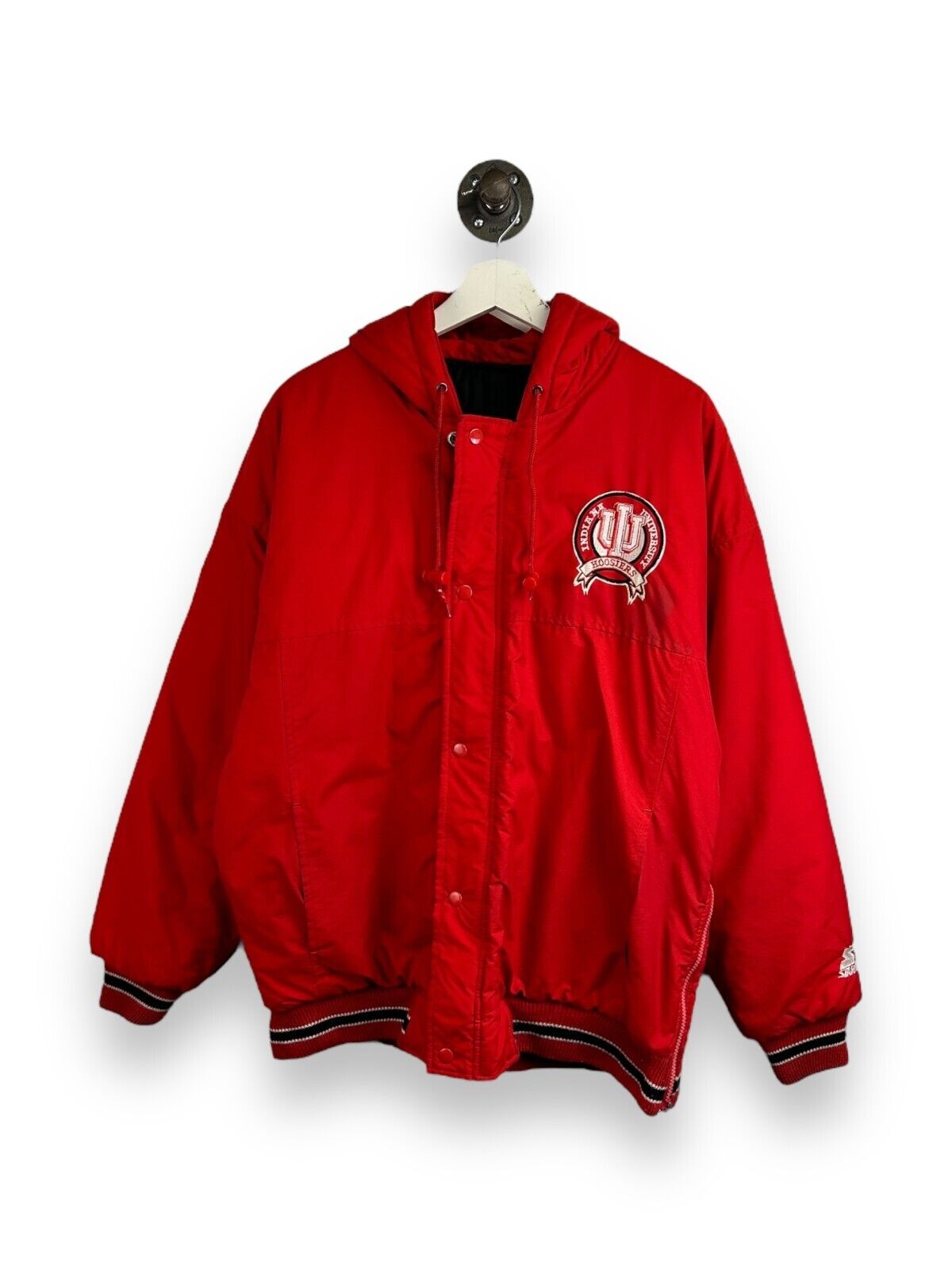 Vintage 80s Indiana Hoosiers NCAA Insulated Full Zip Starter Jacket Sz Medium