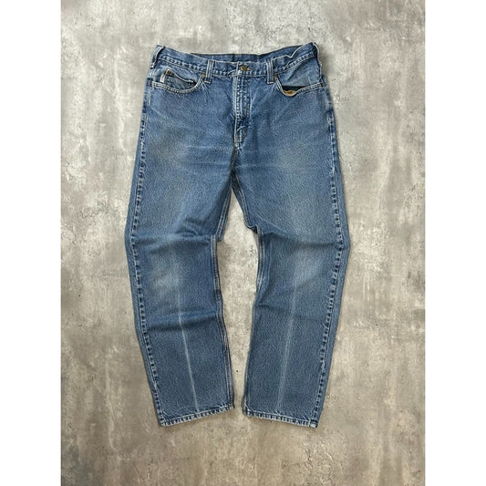 Vintage Carhartt Medium Wash Denim Workwear Pants Size 37 Blue