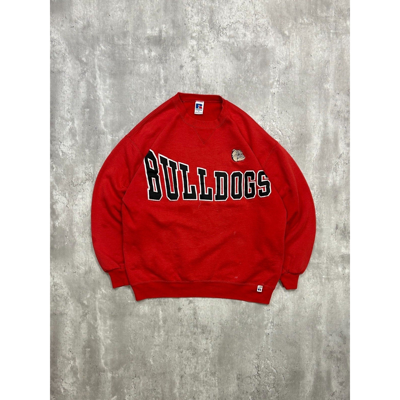 Vintage 90s Georgia Bulldogs NCAA Graphic Spellout Sweatshirt Size XL