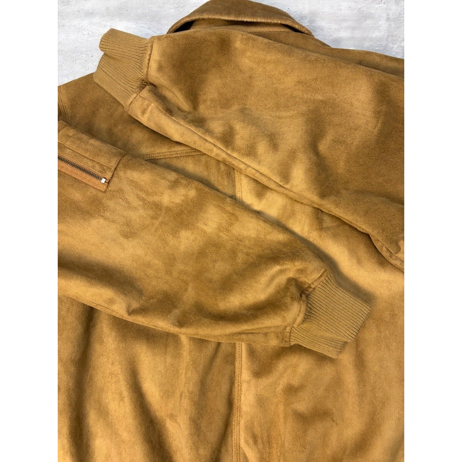 Vintage Y2K Sean John Multi Pocket Beige Bomber Jacket Size XL