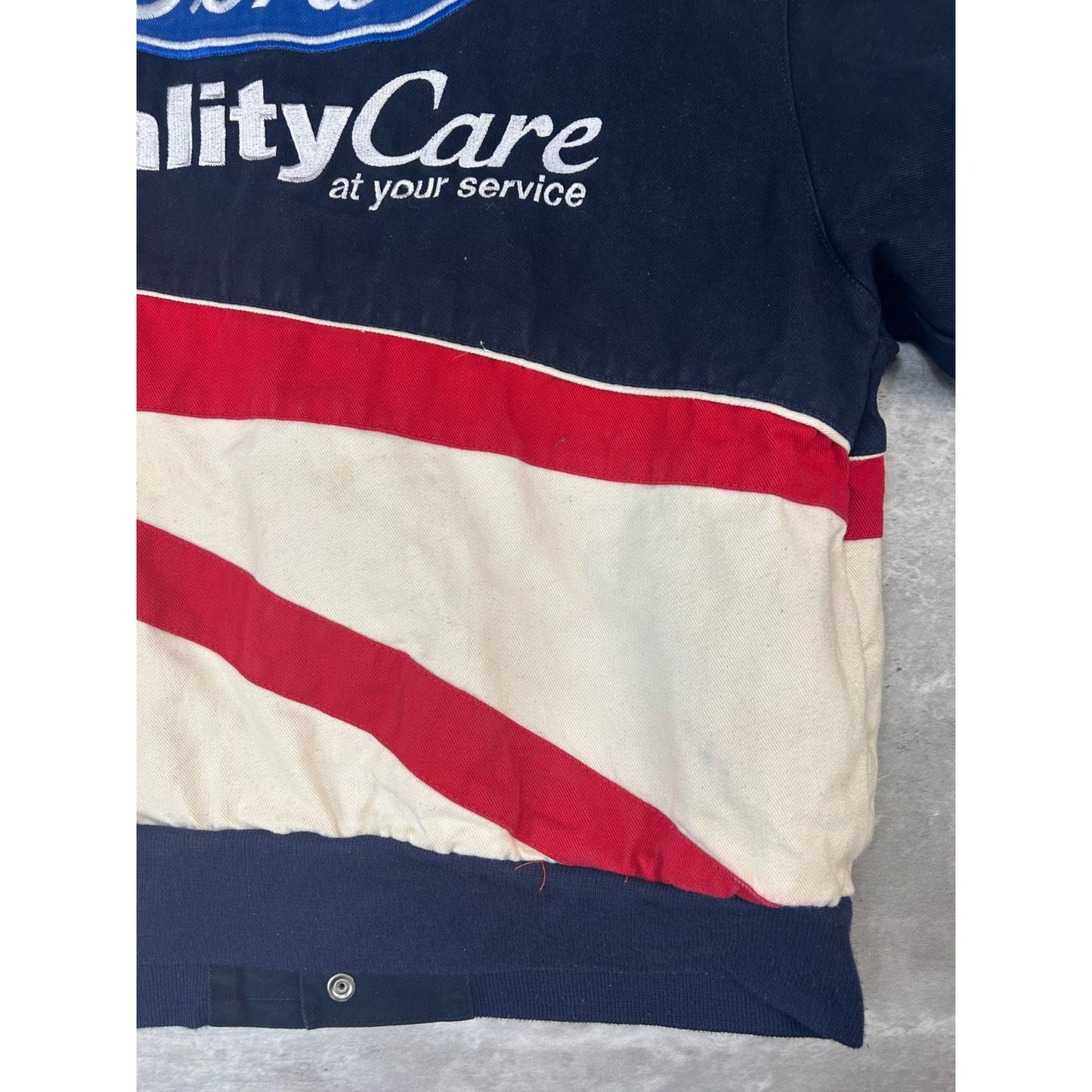 Vintage Dale Jarrett #88 Nascar Embroidered Patches Racing Jacket Size Large