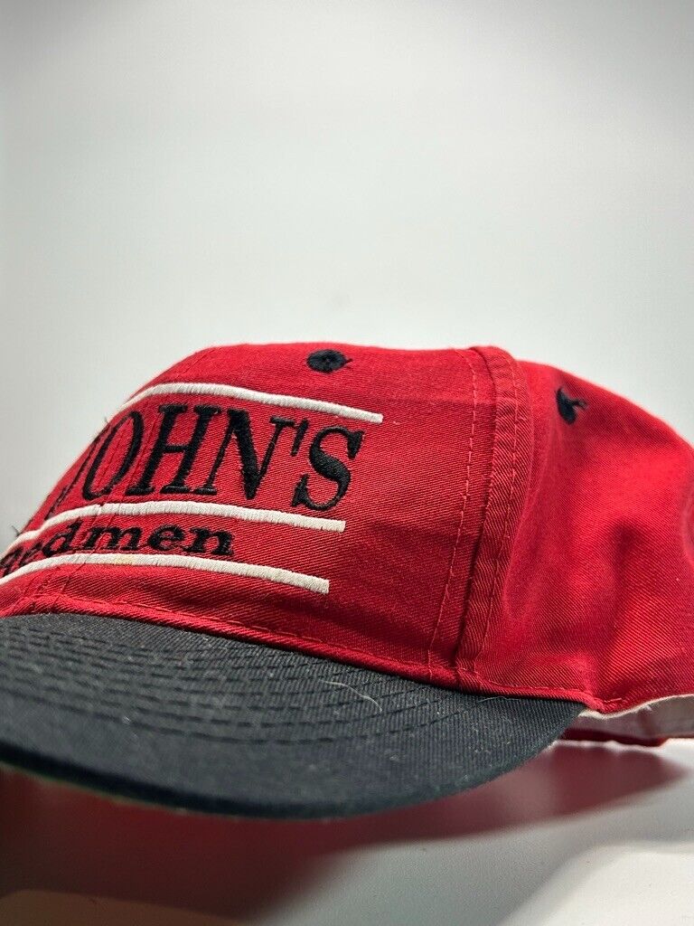 Vintage 90s St johns University NCAA Embroidered Spell Out Snapback Hat OSFA Red