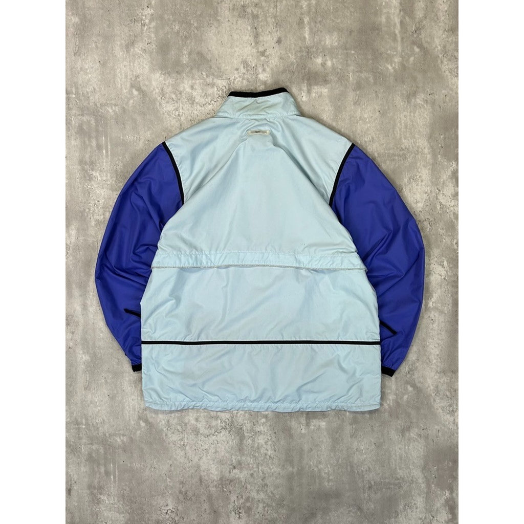 Vintage 90s Nike Embroidered Swoosh Two Tone Windbreaker Jacket Size XL YOUTH