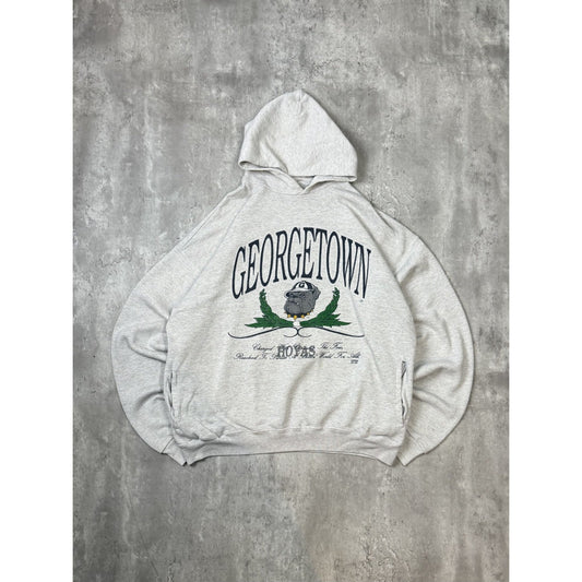 Vintage 90s Georgetown Hoya NCAA Graphic Spellout Hooded Sweatshirt Size XL