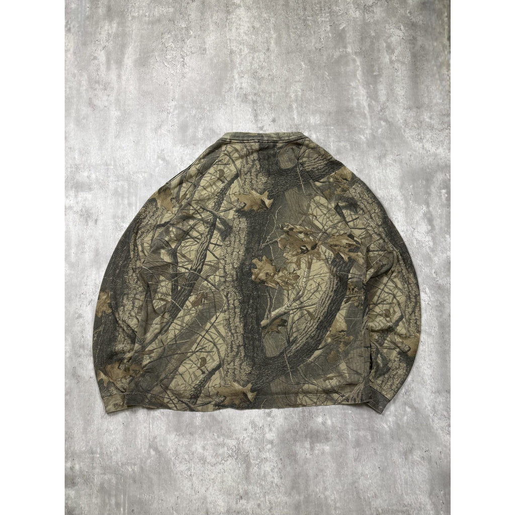 Vintage 90s Realtree Hardwoods Tree Camo Hunting Long Sleeve T-Shirt Size 3XL