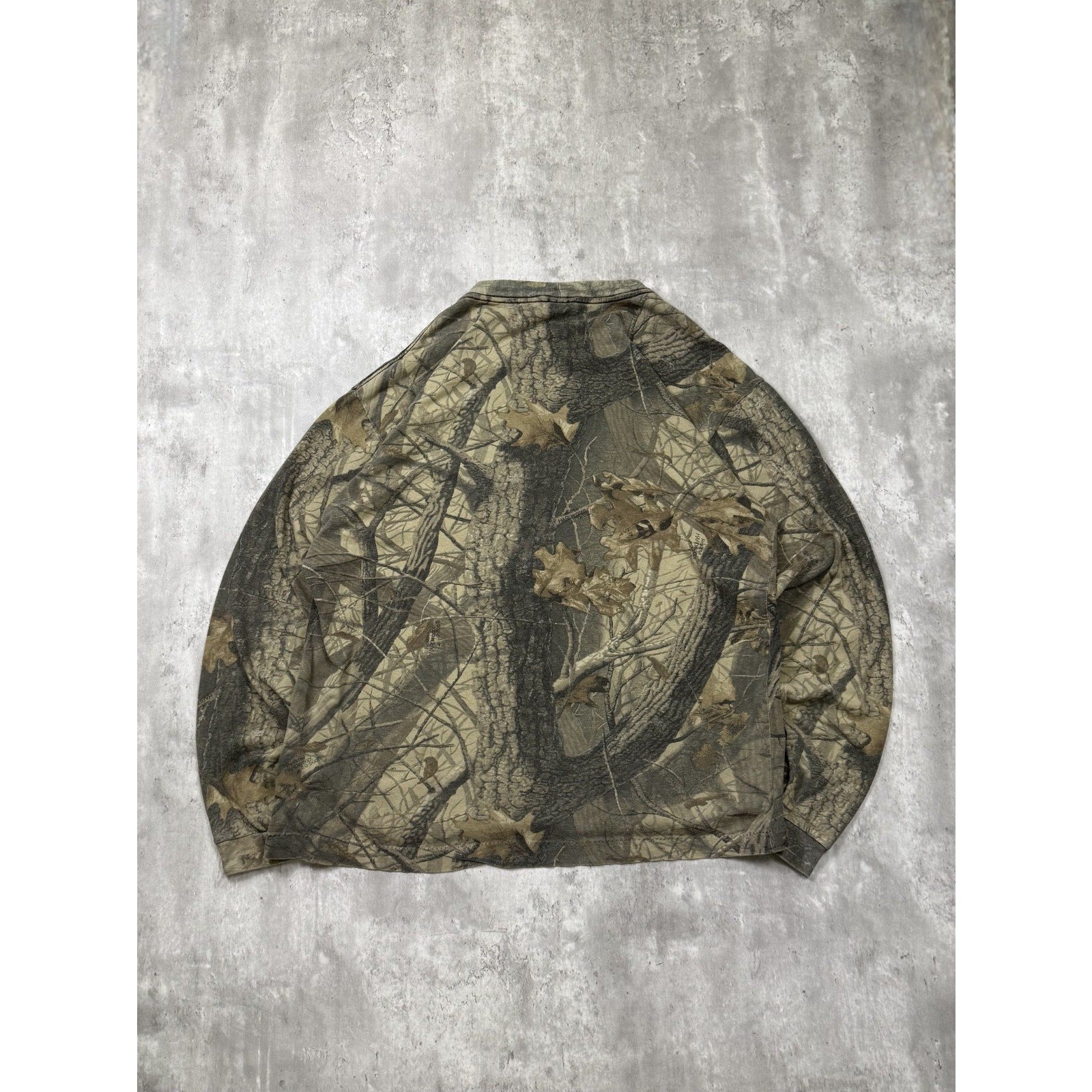 Vintage 90s Realtree Hardwoods Tree Camo Hunting Long Sleeve T-Shirt Size 3XL
