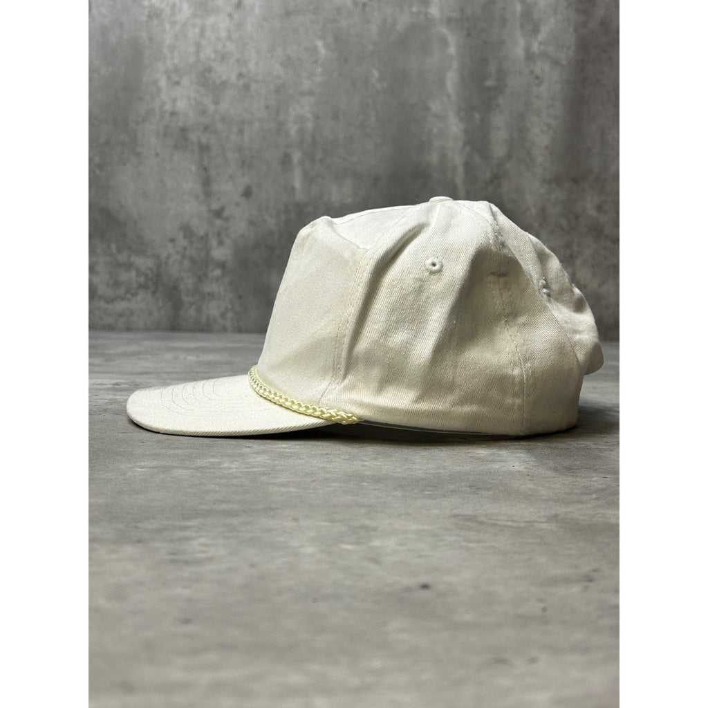 Vintage 80s/90s Blank White Snapback Hat OSFA