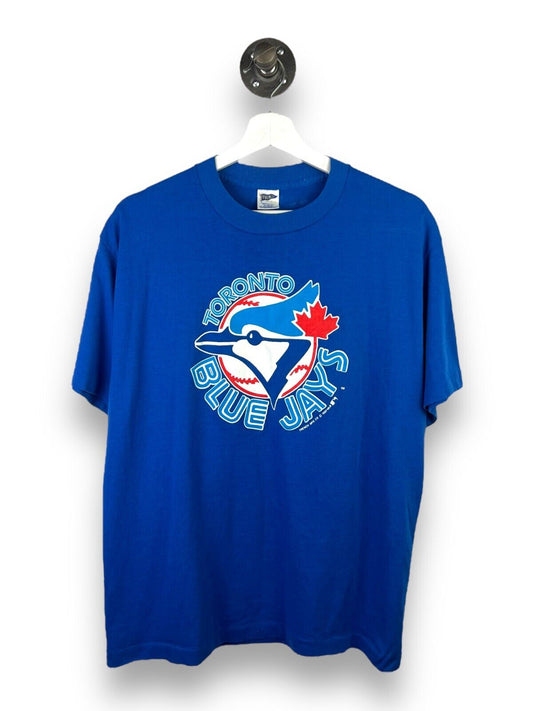 Vintage 1987 Toronto Blue Jays MLB Big Graphic T-Shirt Size XL Blue 80s