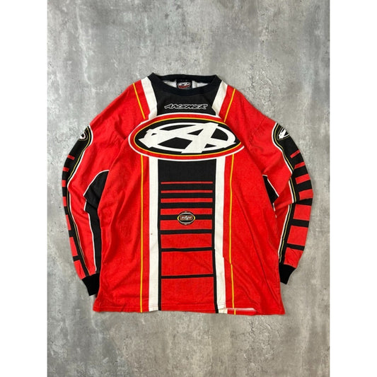 Vintage 2000s Answer All Over Print Graphic Long Sleeve Motocross Jersey Size XL