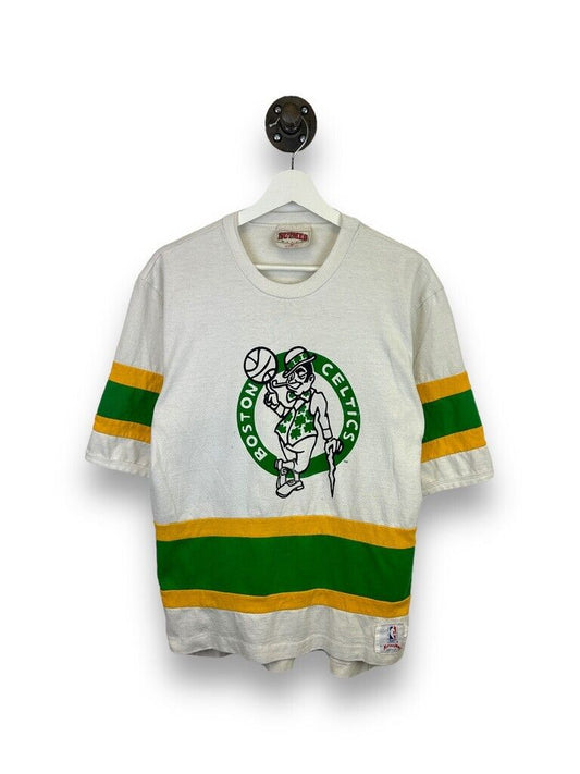 Vintage 90s Boston Celtics NBA Graphic Nutmeg T-Shirt Size Medium USA White