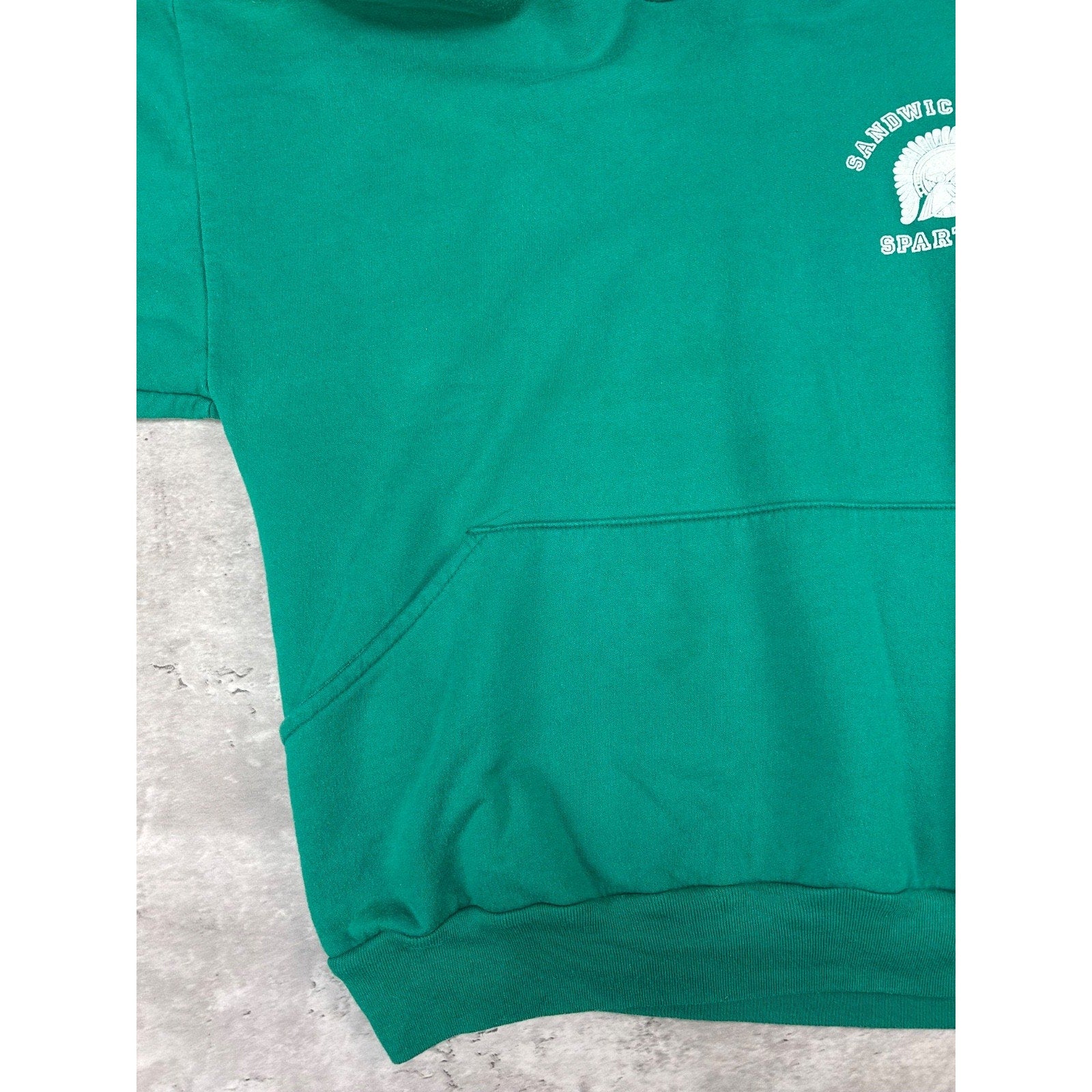 Vintage 90s Sandwich West Spartans Collegiate Hooded Sweatshirt Size Small