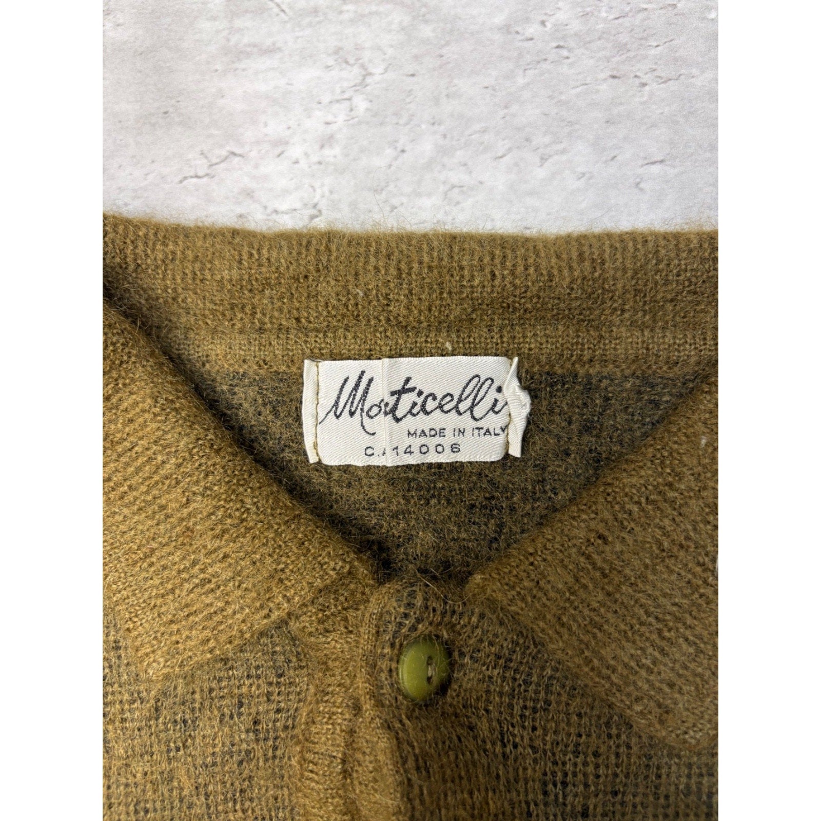 Vintage Montecelli Embroidered Golf 1/4 Button Knit Sweater Size Small