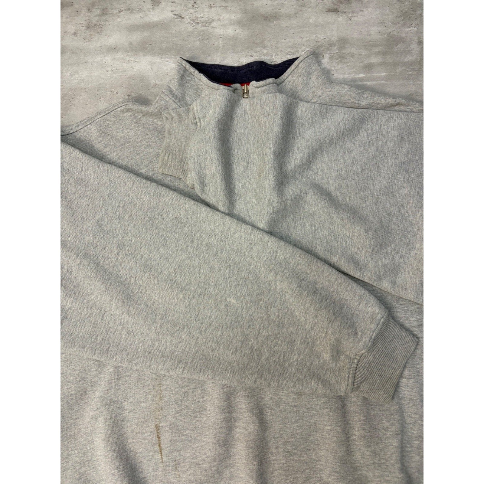 Vintage Tommy Hilfiger Embroidered Spellout Logo 1/4 Zip Sweatshirt Size XL