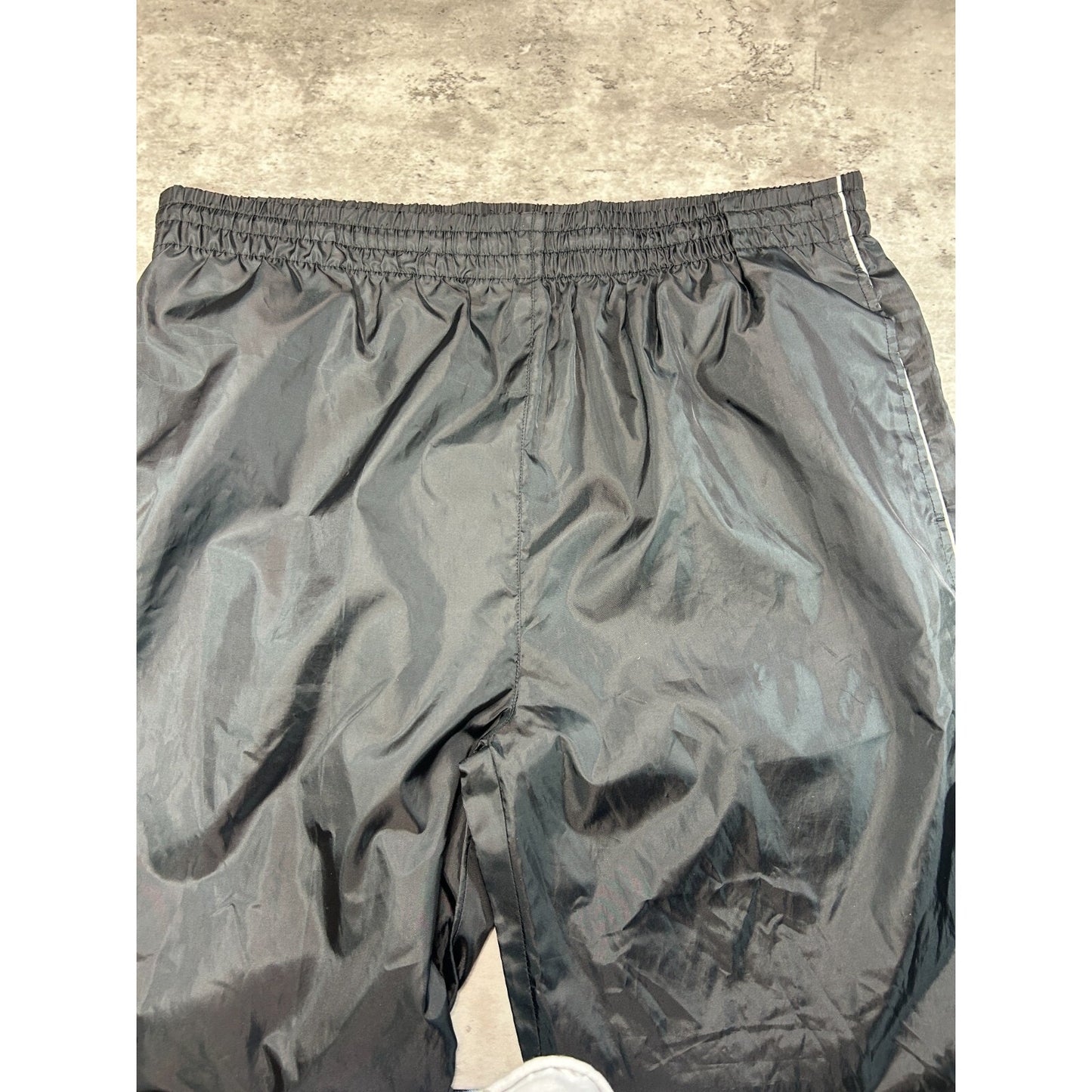 Vintage 90s Side Piping Nylon Track Pants Size Medium Black