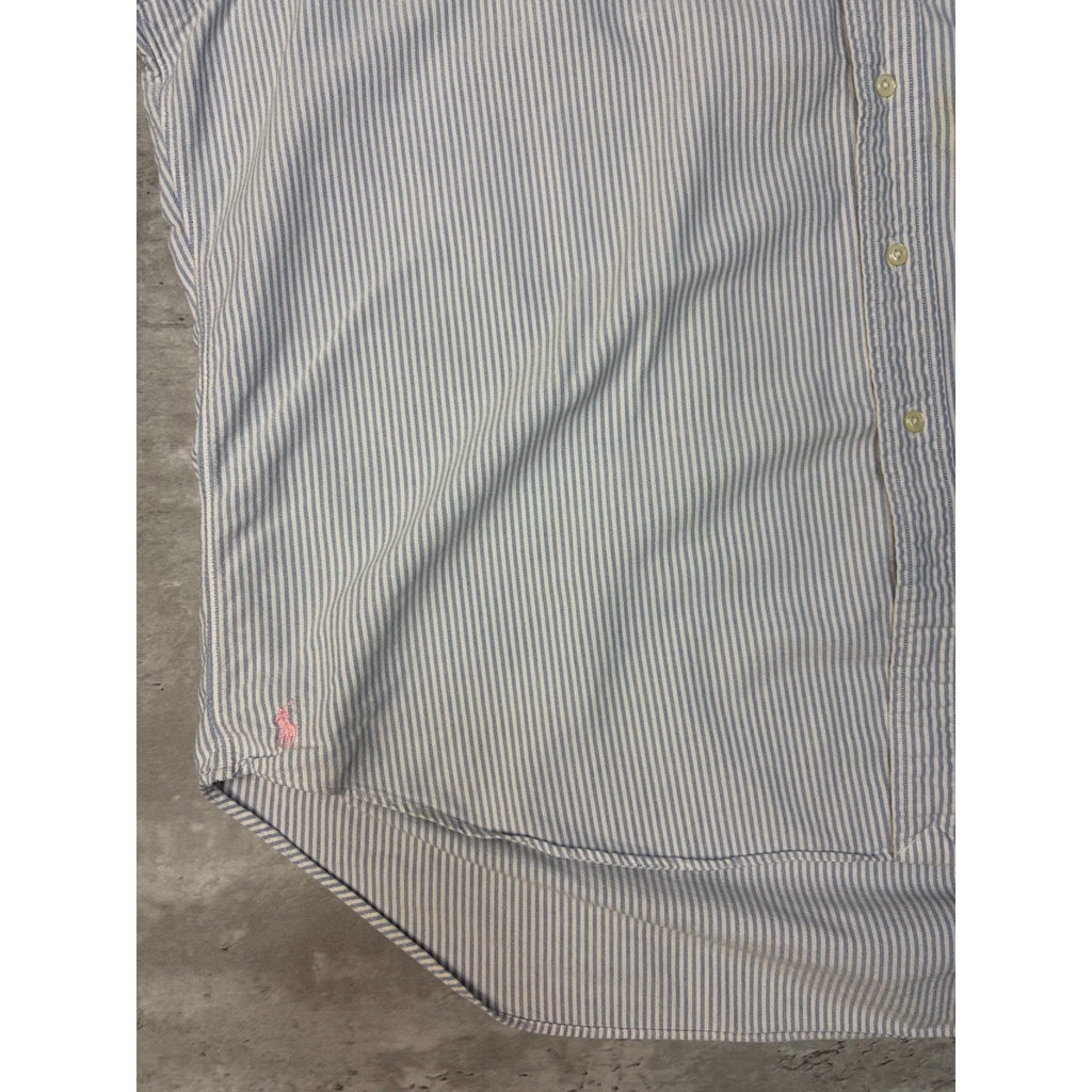 Vintage Polo Ralph Lauren Embroidered Pony Striped Button Up Shirt Size XL