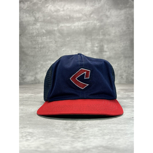 Vintage 80s/90s Cleveland Indians MLB Embroidered Trucker Snapback Hat OSFA