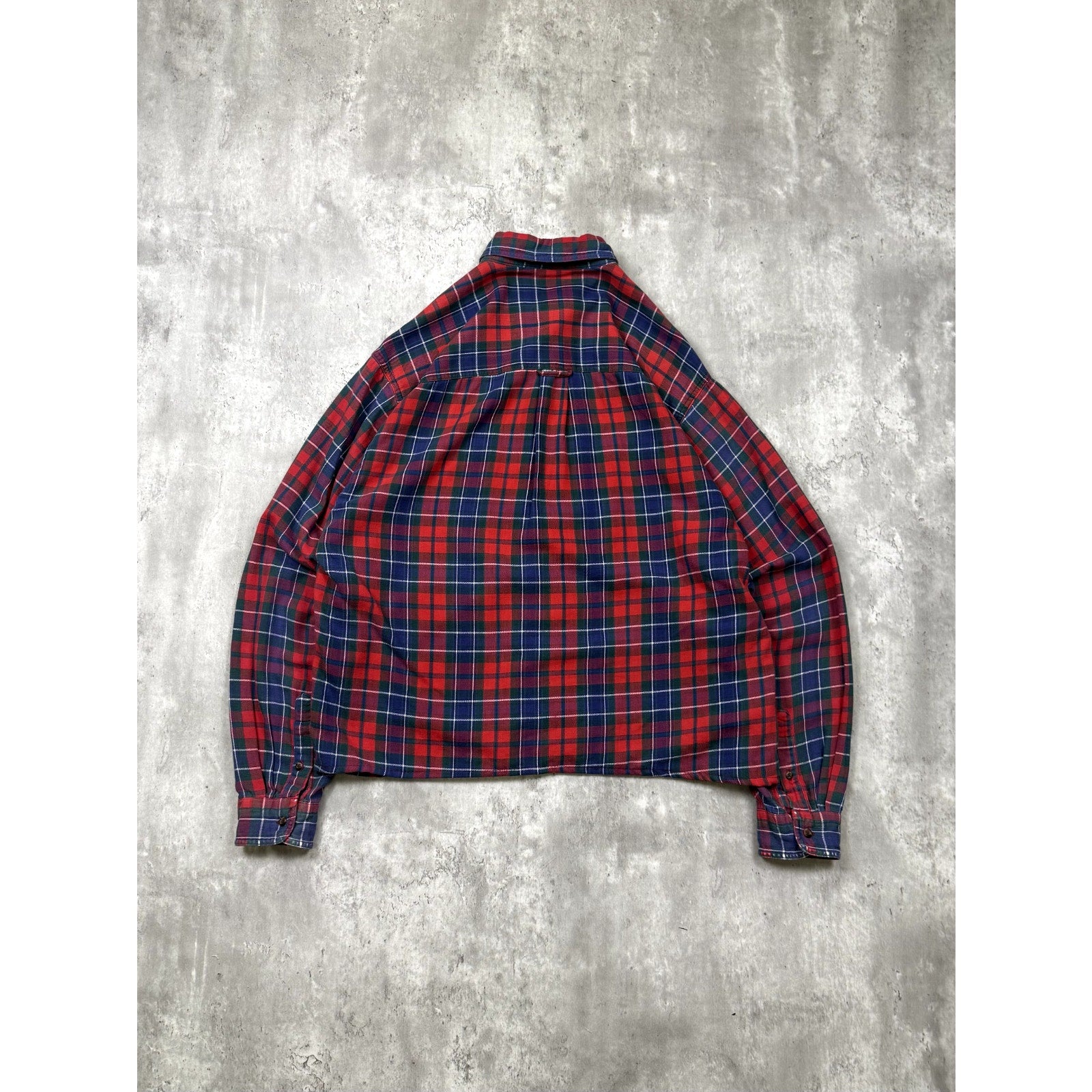 Vintage Eddie Bauer Double Pocket Plaid Cropped Button Up Shirt Size LT