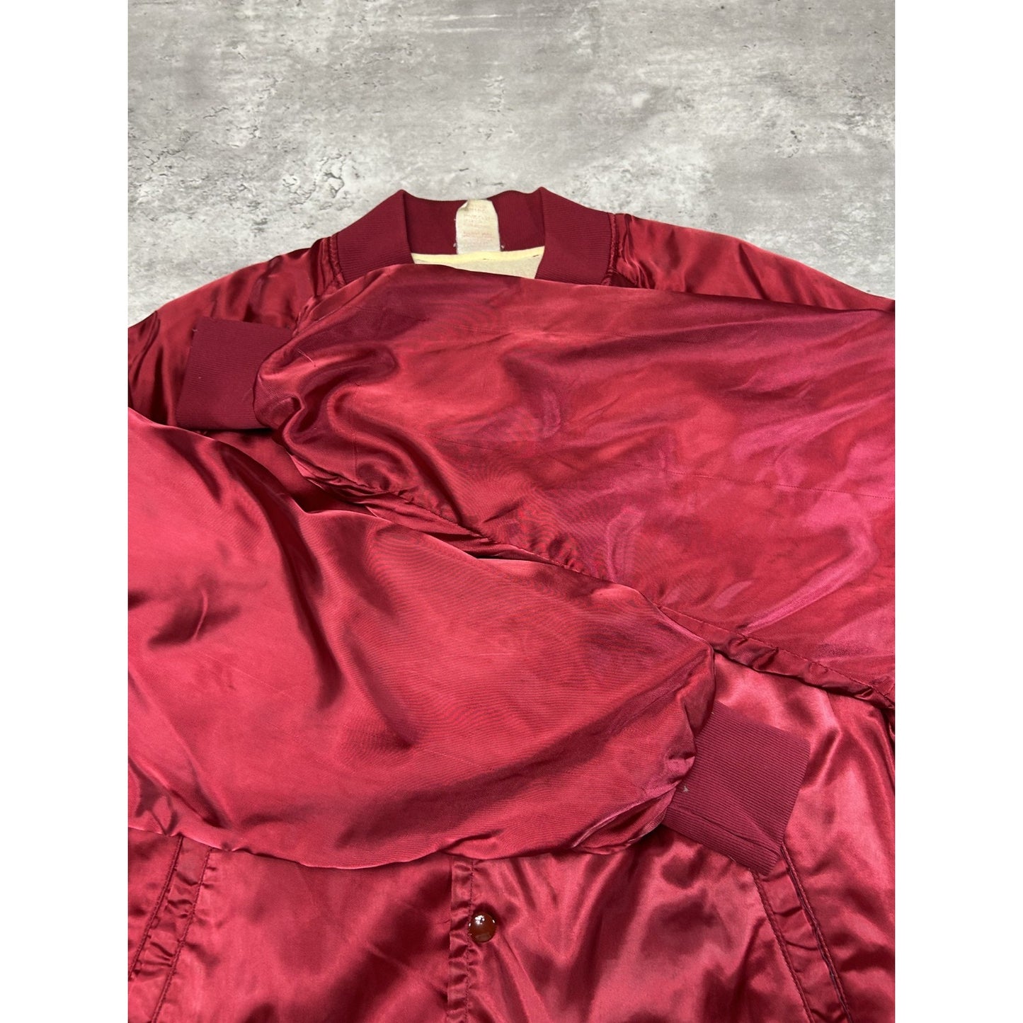 Vintage 80s Oklahoma Sooners NCAA Collegiate Satin Bomber Jacket Size XL