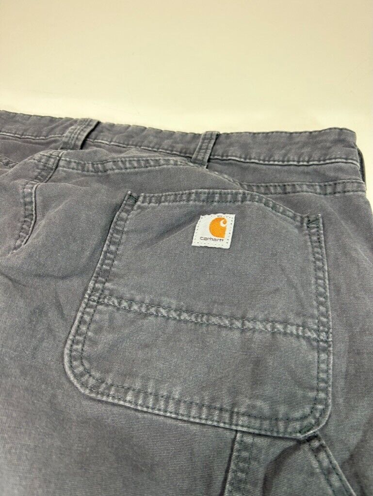 Carhartt Slim Fit Canvas Carpenter Workwear Pants Size 38 Gray