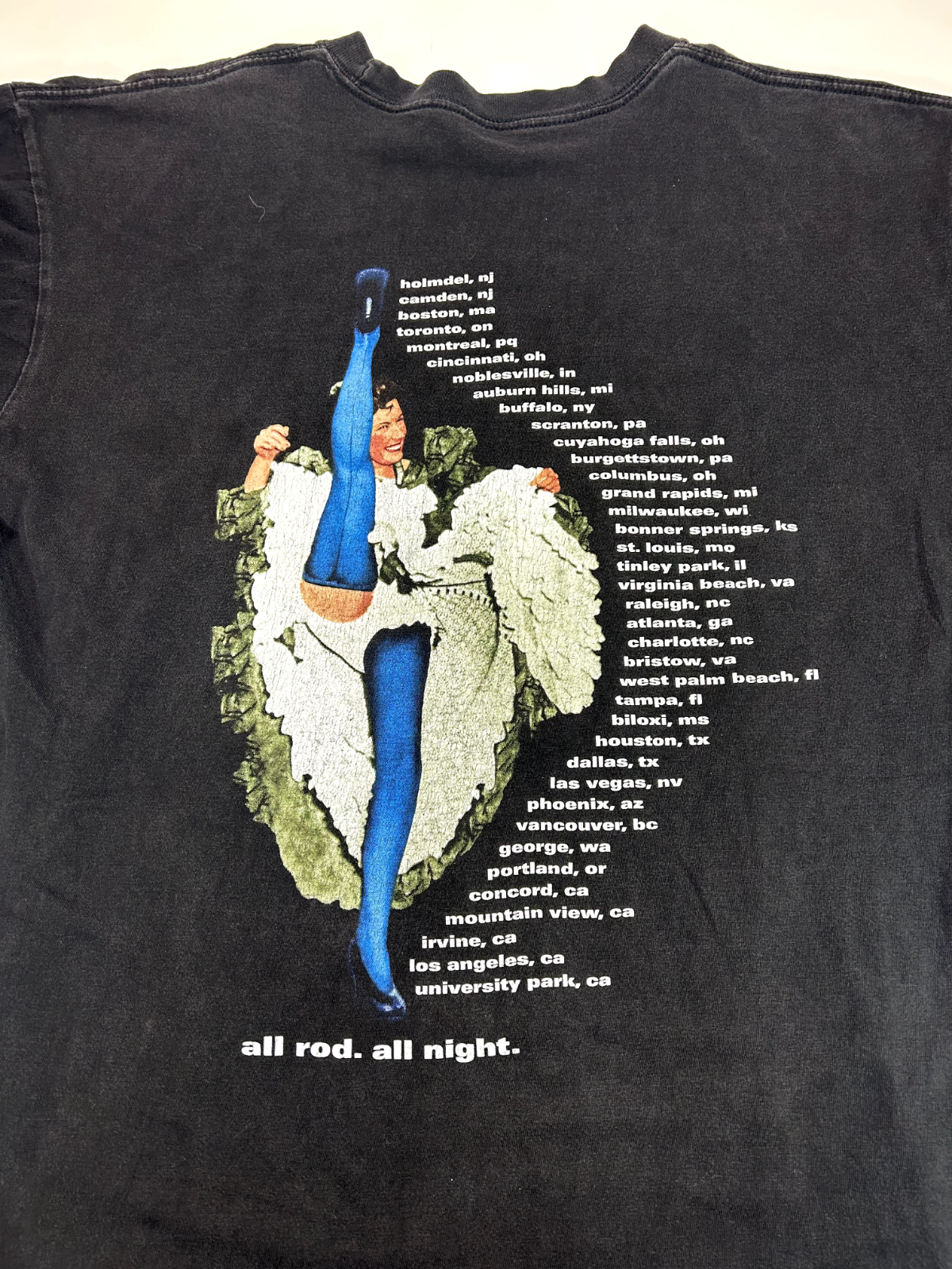 Vintage 90s Rod Stewart All Rod All Night Graphic Tour Music T-Shirt Size XL