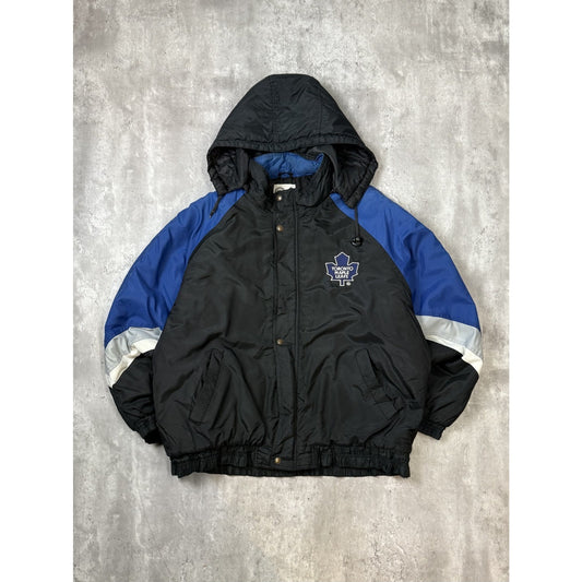 Vintage 90s Toronto Maple Leafs NHL Insulated Nylon Full Zip Jacket Size XL