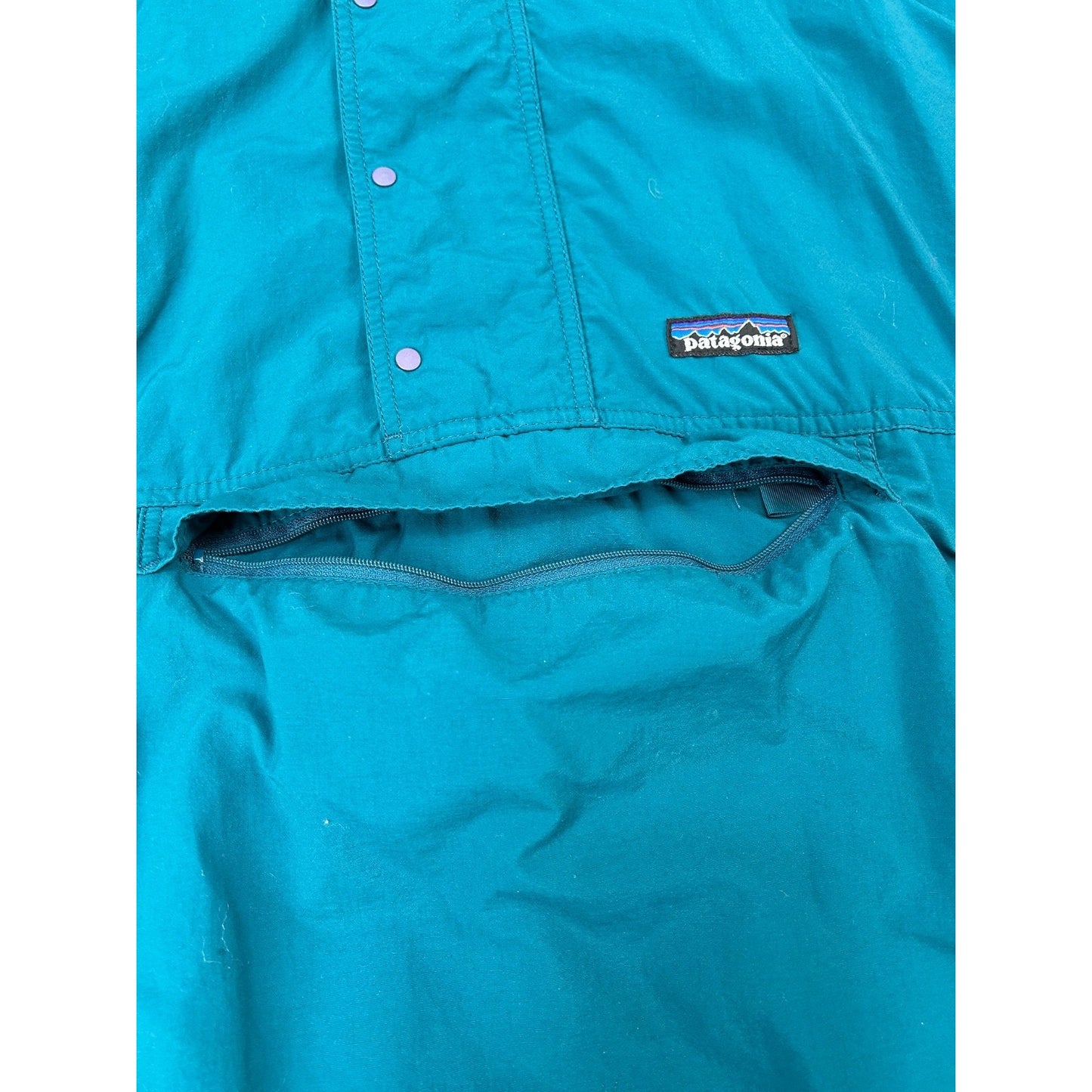 Vintage 90s Patagonia 1/2 Zip Pullover Hooded Anorak Windbreaker Jacket Sz Large