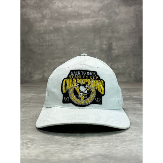 Vintage 1992 Pittsburgh Penguins NHL Back To Back Champs Snapback Hat OSFA