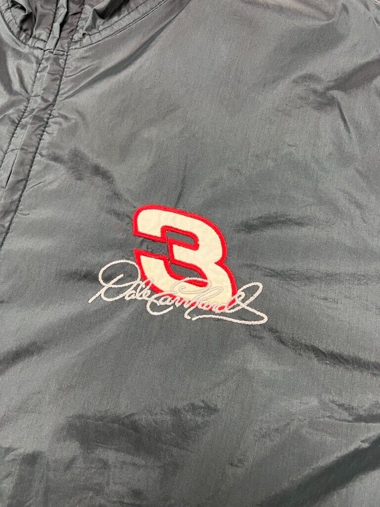 Vintage 90s Dale Earnhardt #3 Nascar Nylon Full Zip Windbreaker Jacket Sz Large