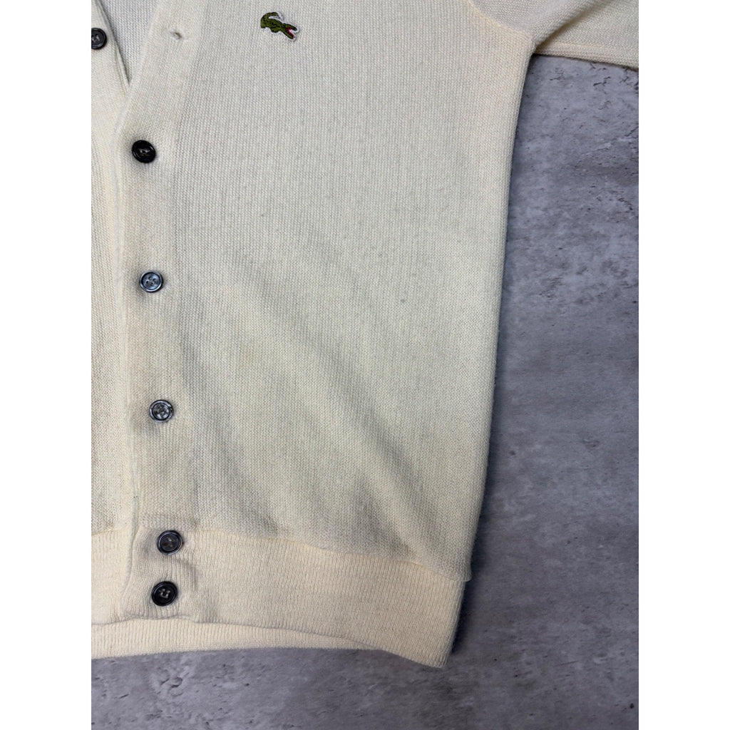 Vintage Lacoste Embroidered Logo Button Up Cardigan Sweater Size Medium