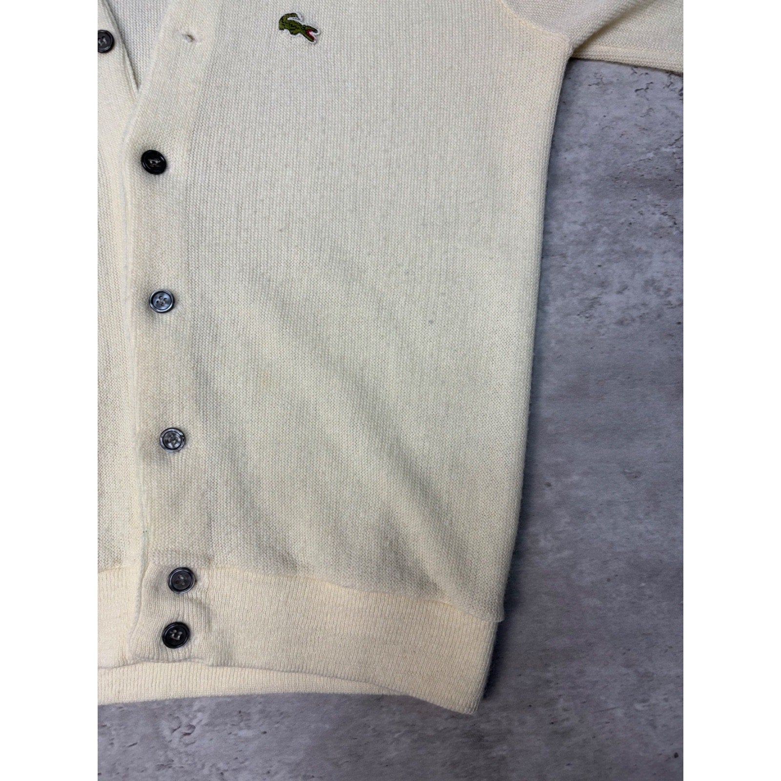 Vintage Lacoste Embroidered Logo Button Up Cardigan Sweater Size Medium