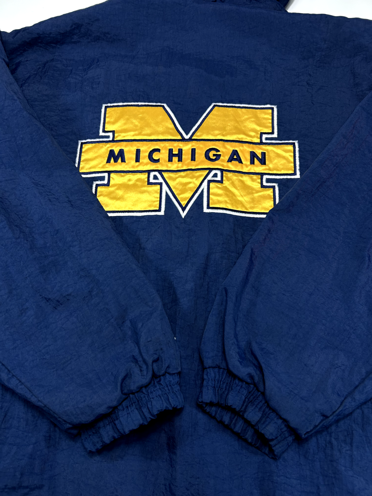 Vintage 90s Michigan Wolverines NCAA Insulated Pullover Starter Jacket Sz Medium