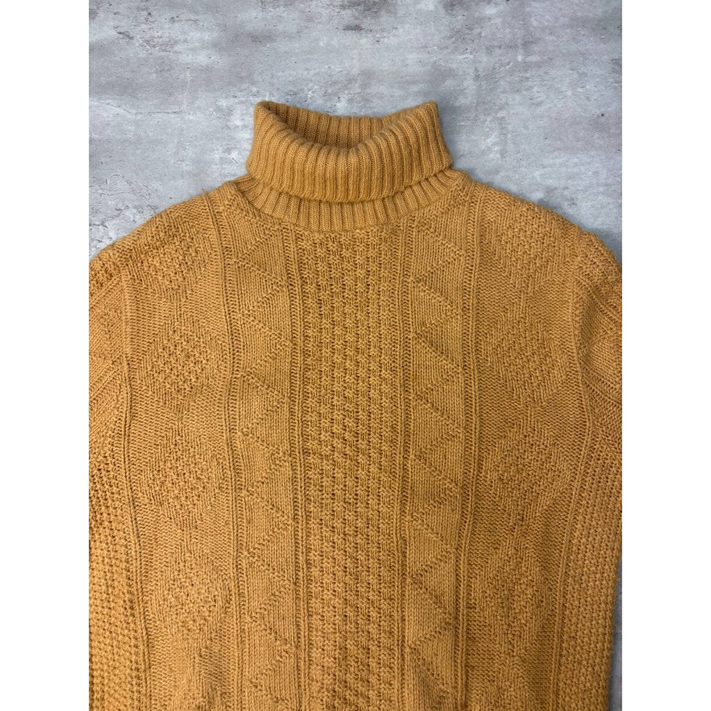 Vintage 80s Tommy Knight Cable Knit Turtle Neck Pullover Sweater Size Large