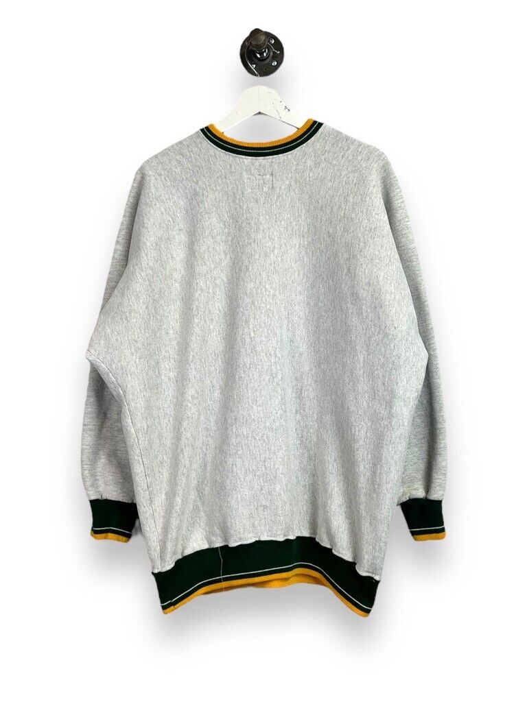 Vintage 90s Green Bay Packers NFL Big Spellout Football Sweatshirt Size XL Gray