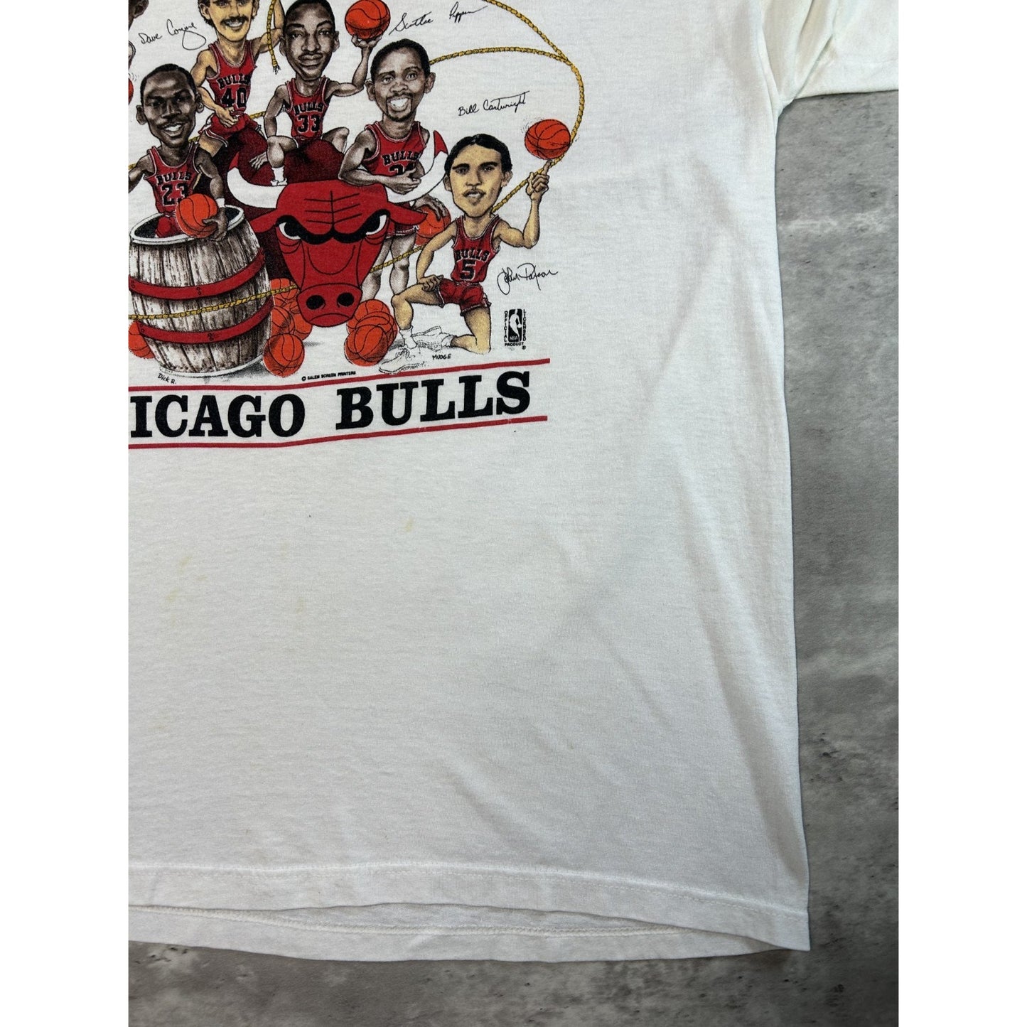Vintage 80s/90s Chicago Bulls NBA Bulls Fever Caricature Graphic T-Shirt Size XL