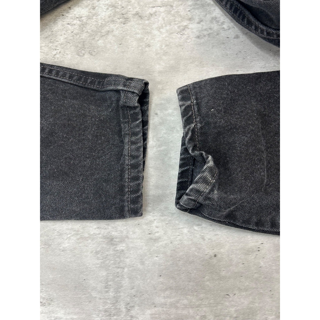 Vintage Women's 90s Levis 550 Tapered Leg Red Tab Black Denim Pants Size 35