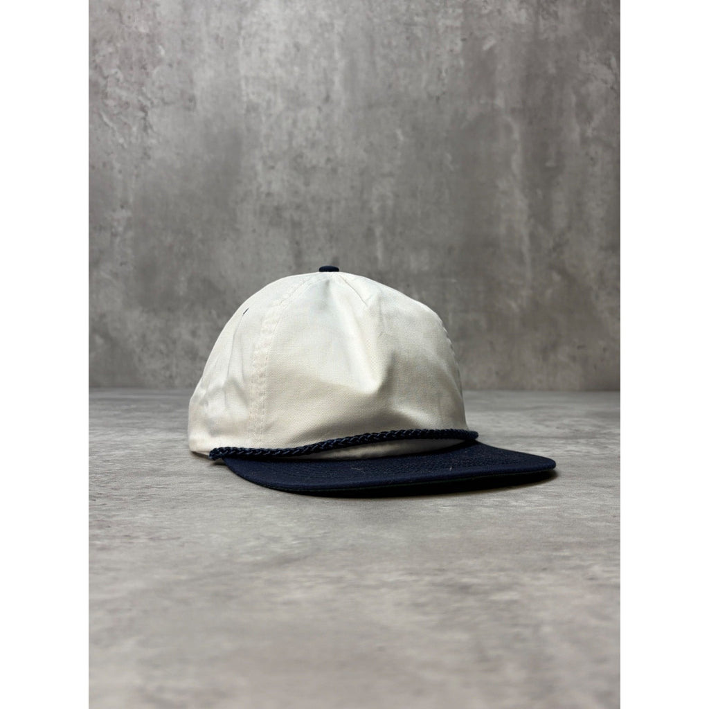 Vintage 90s Two Tone Blank Snapback Hat OSFA