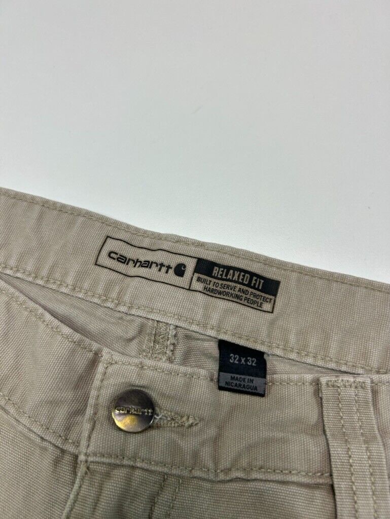 Carhartt Relaxed Fit Five Pocket Canvas Workwear Pants Size 32 Beige