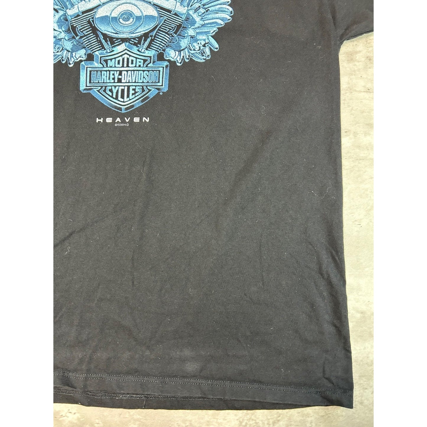 Vintage 1998 Harley Davidson Heaven Winged Engine Graphic T-Shirt Size XL