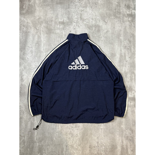Vintage 90s Adidas Embroidered Logo 1/2 Zip Windbreaker Jacket Size Large