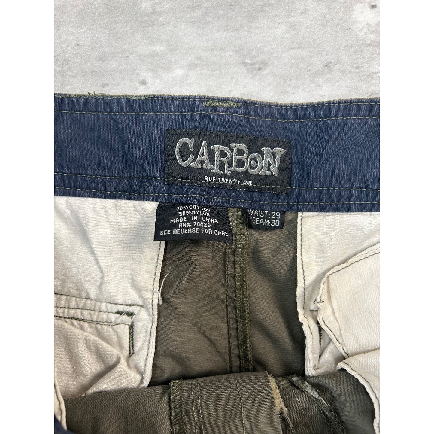 Vintage Y2K Carbon Nylon Utility Cargo Track Pants Size 29