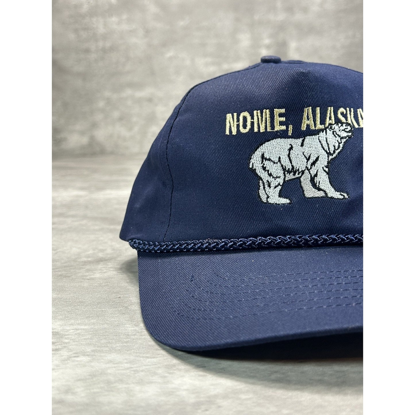 Vintage 90s Nome Alaska Embroidered Polar Bear Destination Snapback Hat OSFA