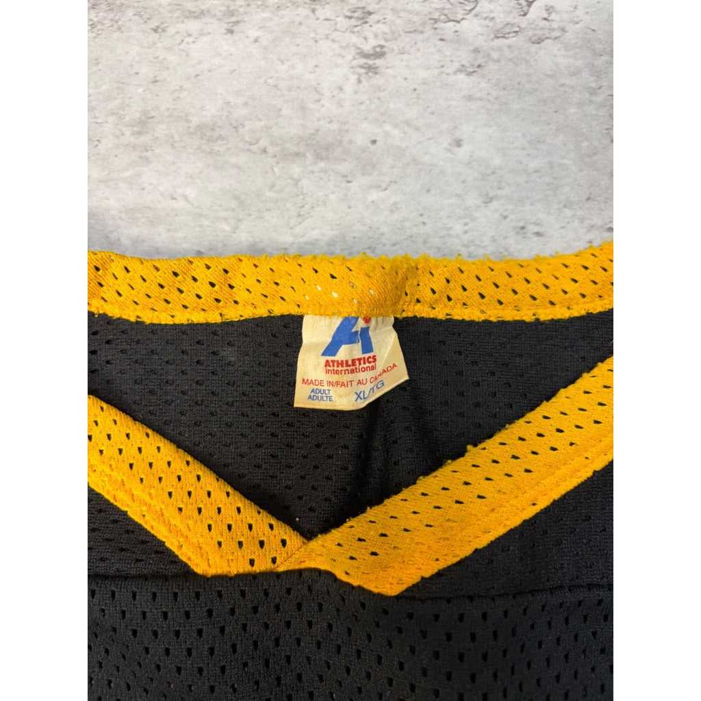 Vintage 90s Boston Bruins #5 NHL Graphic Logo Hockey Jersey Size XL