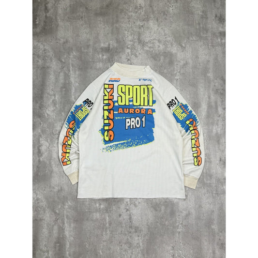 Vintage 90s Suzuki Sport Aurora Pro 1 Mesh Motocross Jersey Size XL