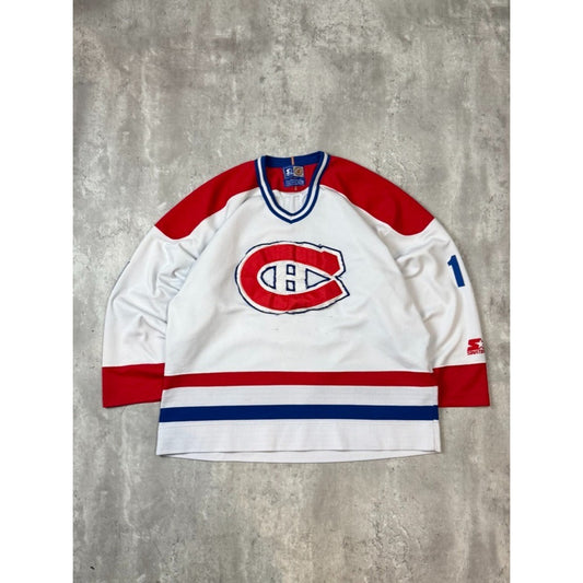 Vintage 90s Saka Koivu #11 Montreal Canadiens NHL Starter Hockey Jersey Size XL