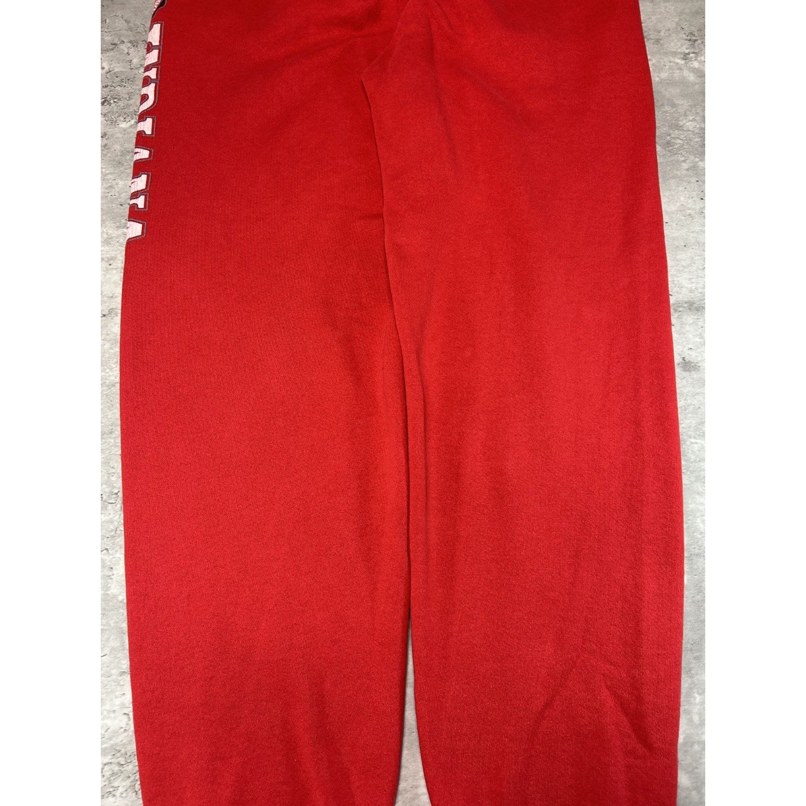 Vintage 90s Indiana Hoosiers NCAA Graphic Spellout Sweat Pants Size Large Red