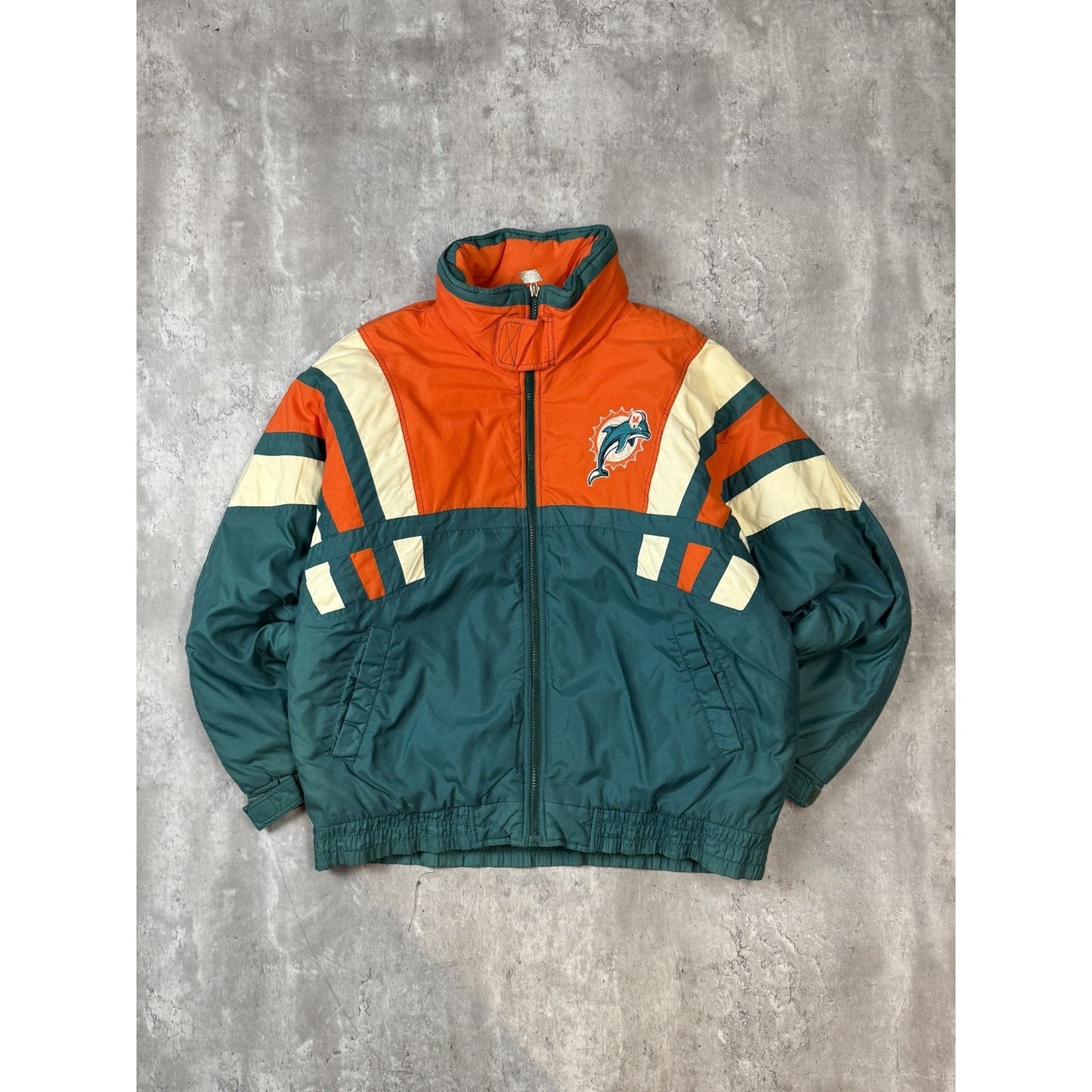 Vintage 90s Miami Dolphins NFL Insulated Full Zip Jacket Size Medium