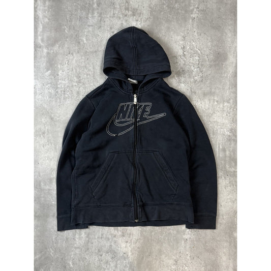 Vintage 2000s NikeEmbroidered Logo Full Zip Hooded Sweatshirt Size Medium YOUTH