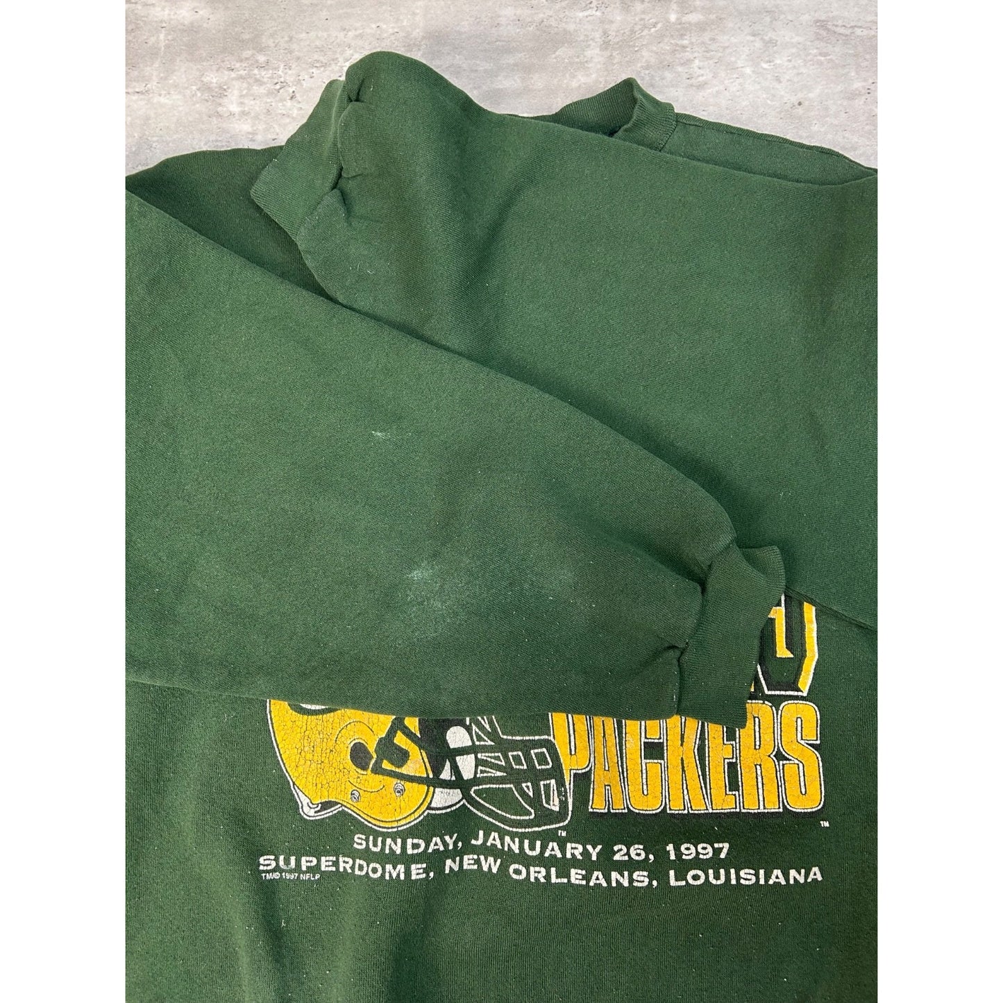 Vintage 1997 Green Bay Packers NFL Super Bowl XXXI Champs Sweatshirt Size XL